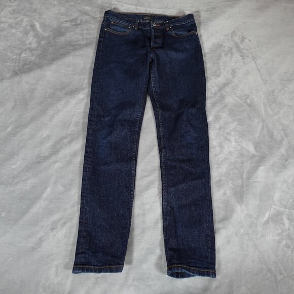 A.P.C Petite New Standard Denim Jeans Mens 30x29 Skinny Fit Low Rise Button Fly - Picture 1 of 11